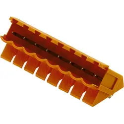 Pin header, 6 pole, pitch 5 mm, angled, orange, 1630520000