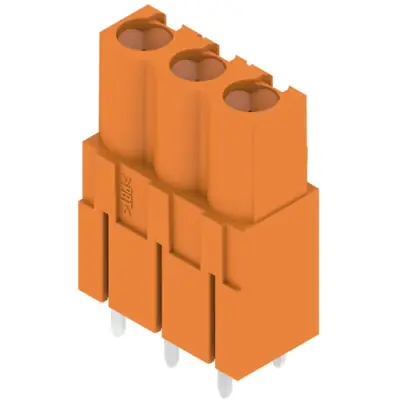 Pin header, 3 pole, pitch 5.08 mm, straight, orange, 1630720000 - 1
