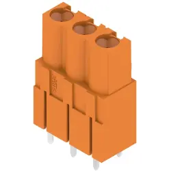 Pin header, 3 pole, pitch 5.08 mm, straight, orange, 1630720000