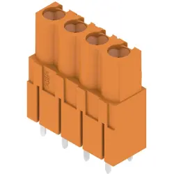 Pin header, 4 pole, pitch 5.08 mm, straight, orange, 1630730000