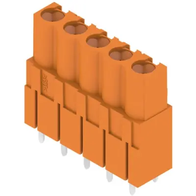Pin header, 5 pole, pitch 5.08 mm, straight, orange, 1630740000 - 1