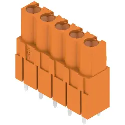Pin header, 5 pole, pitch 5.08 mm, straight, orange, 1630740000