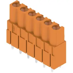 Pin header, 6 pole, pitch 5.08 mm, straight, orange, 1630750000