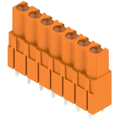 Pin header, 7 pole, pitch 5.08 mm, straight, orange, 1630760000 - 1