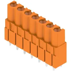 Pin header, 7 pole, pitch 5.08 mm, straight, orange, 1630760000
