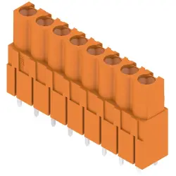 Pin header, 8 pole, pitch 5.08 mm, straight, orange, 1630770000
