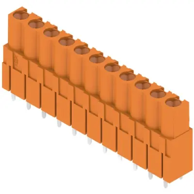 Pin header, 11 pole, pitch 5.08 mm, straight, orange, 1630800000 - 1