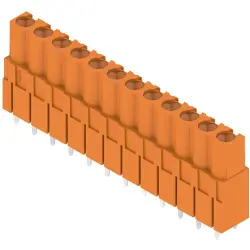 Pin header, 12 pole, pitch 5.08 mm, straight, orange, 1630810000