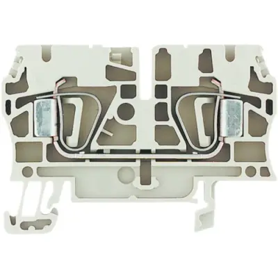 Through terminal block, spring balancer connection, 0.5-6.0 mm², 2 pole, 32 A, 8 kV, dark beige, 1632050000 - 1