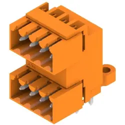 Pin header, 8 pole, pitch 3.5 mm, angled, orange, 1633600000
