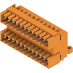 Pin header, 24 pole, pitch 3.5 mm, angled, orange, 1633680000