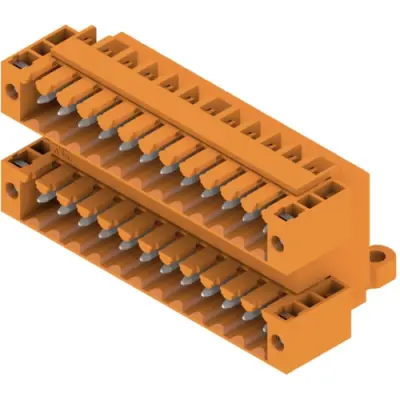 Pin header, 24 pole, pitch 3.5 mm, angled, orange, 1633910000 - 1