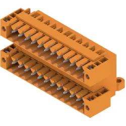 Pin header, 24 pole, pitch 3.5 mm, angled, orange, 1633910000