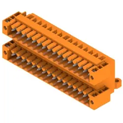 Pin header, 32 pole, pitch 3.5 mm, angled, orange, 1633950000