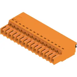 Socket header, 15 pole, pitch 3.5 mm, straight, orange, 2459180000