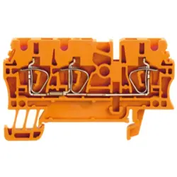 Through terminal block, spring balancer connection, 0.5-6.0 mm², 3 pole, 24 A, 8 kV, orange, 1636790000