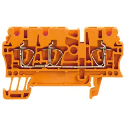 Through terminal block, spring balancer connection, 0.5-6.0 mm², 3 pole, 24 A, 8 kV, orange, 1636790000 - 1