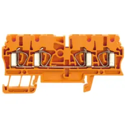 Through terminal block, spring balancer connection, 0.5-6.0 mm², 4 pole, 24 A, 8 kV, orange, 1636800000