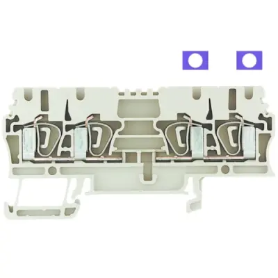 Through terminal block, spring balancer connection, 0.5-6.0 mm², 4 pole, 24 A, 8 kV, orange, 1636810000 - 1