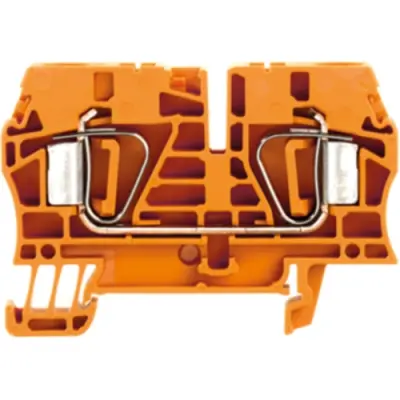 Through terminal block, spring balancer connection, 0.5-6.0 mm², 2 pole, 41 A, 8 kV, orange, 1636820000 - 1