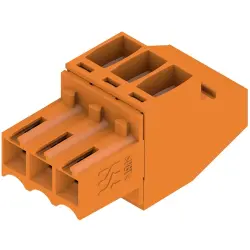 Socket header, 3 pole, pitch 3.5 mm, angled, orange, 1638560000