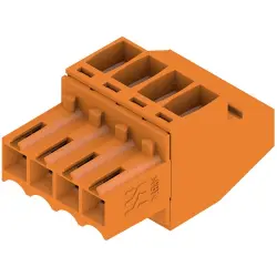Socket header, 4 pole, pitch 3.5 mm, angled, orange, 1638570000
