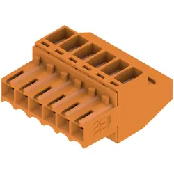 Socket header, 6 pole, pitch 3.5 mm, angled, orange, 1638590000