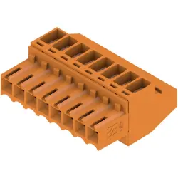 Socket header, 8 pole, pitch 3.5 mm, angled, orange, 1638610000