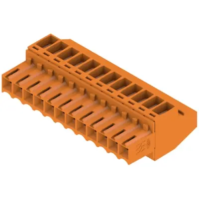 Socket header, 12 pole, pitch 3.5 mm, angled, orange, 1638650000 - 1