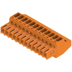 Socket header, 12 pole, pitch 3.5 mm, angled, orange, 1638650000