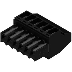 Socket header, 6 pole, pitch 3.5 mm, angled, black, 1638820000