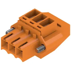 Socket header, 3 pole, pitch 3.5 mm, angled, orange, 1639020000