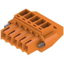 Socket header, 5 pole, pitch 3.5 mm, angled, orange, 1639040000