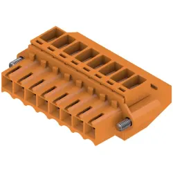 Socket header, 8 pole, pitch 3.5 mm, angled, orange, 1639070000