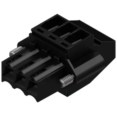 Socket header, 3 pole, pitch 3.5 mm, angled, black, 1639250000 - 1