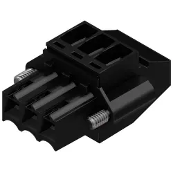 Socket header, 3 pole, pitch 3.5 mm, angled, black, 1639250000
