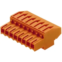 Socket header, 6 pole, pitch 3.5 mm, angled, orange, 1639510000