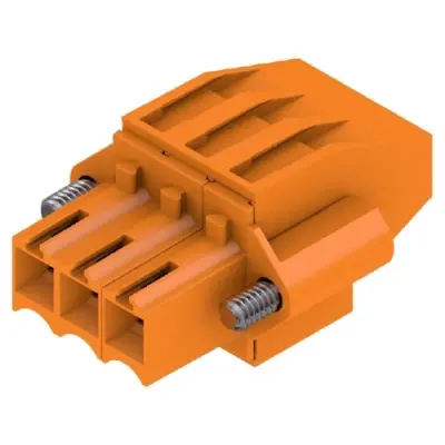 Socket header, 3 pole, pitch 3.5 mm, angled, orange, 1639940000 - 1