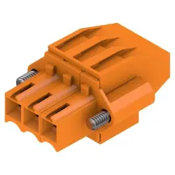 Socket header, 3 pole, pitch 3.5 mm, angled, orange, 1639940000