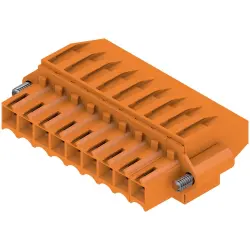 Socket header, 9 pole, pitch 3.5 mm, angled, orange, 1640000000
