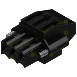 Socket header, 3 pole, pitch 3.5 mm, angled, black, 1640170000