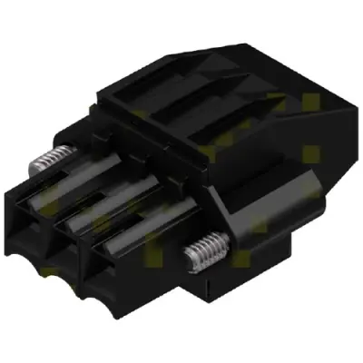 Socket header, 3 pole, pitch 3.5 mm, angled, black, 1640170000 - 1