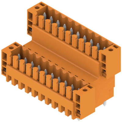 Pin header, 20 pole, pitch 3.5 mm, straight, orange, 1641280000 - 1