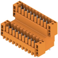 Pin header, 20 pole, pitch 3.5 mm, straight, orange, 1641280000