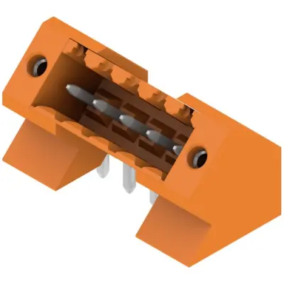 Pin header, 5 pole, pitch 3.5 mm, angled, orange, 1643360000 - 1