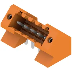 Pin header, 5 pole, pitch 3.5 mm, angled, orange, 1643360000