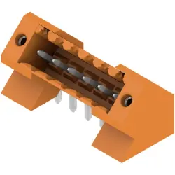 Pin header, 6 pole, pitch 3.5 mm, angled, orange, 1643370000