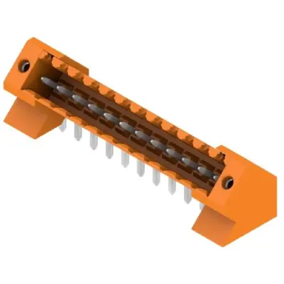 Pin header, 12 pole, pitch 3.5 mm, angled, orange, 1643430000 - 1