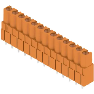 Pin header, 13 pole, pitch 5.08 mm, straight, orange, 1648900000 - 1