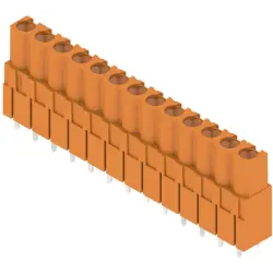Pin header, 13 pole, pitch 5.08 mm, straight, orange, 1648900000